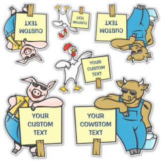 Domestic Animals with Signs Sticker