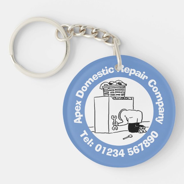 Domestic Appliance Repairs Business. Personalised Keychain (Front)