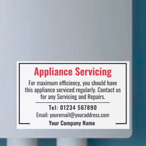 Domestic Appliance Servicing and Repairs Rectangular Sticker