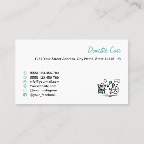 Domestic care Home care domiciliary care service Business Card