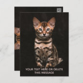 Domestic Cat Kitten Leopard Spots Custom Text Postcard (Front/Back)