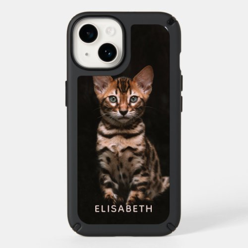 Domestic Cat Kitten Leopard Spots Personalized Speck iPhone 14 Case