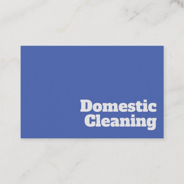 Domestic Cleaner Domestic Cleaning Design Business Card (Front)