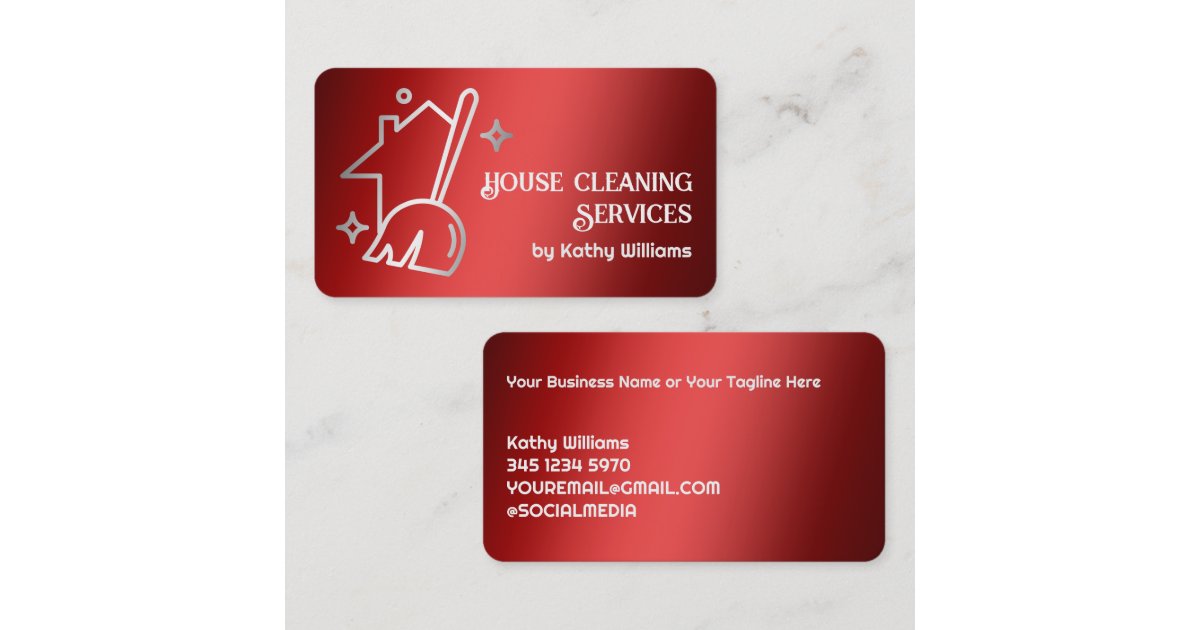 Domestic Cleaning Business Card | Zazzle