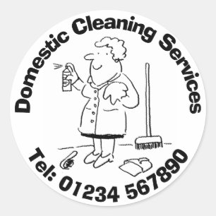 Domestic Cleaning & House Cleaners Classic Round Sticker
