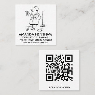 Domestic Cleaning Promotional Square Business Card
