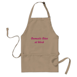 Domestic Diva at Work Khaki and Pink Apron