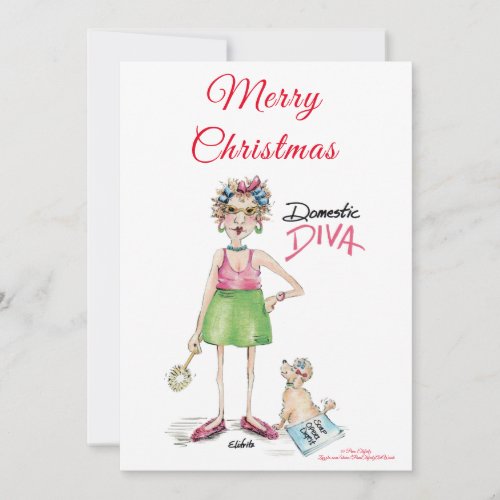 Domestic Diva Happy Holiday Wishes Caricature 