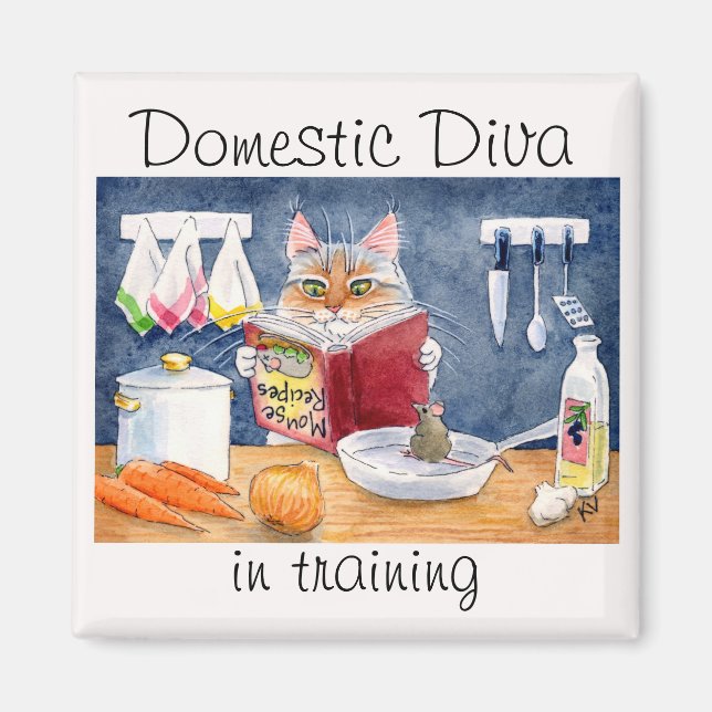 Domestic Diva in training magnet (Front)