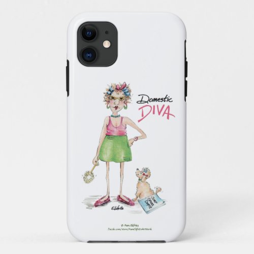 Domestic Diva must do household chores in pink Cas iPhone 11 Case