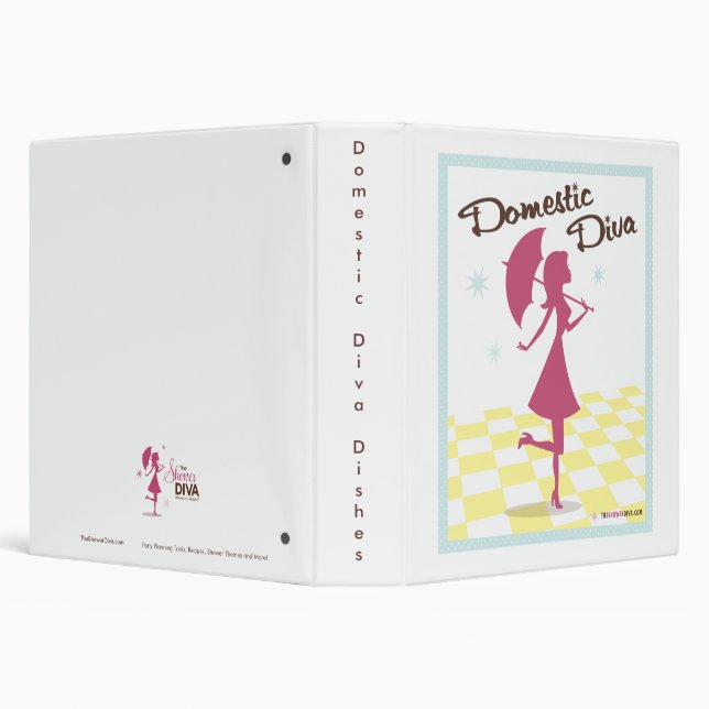 Domestic Diva Recipe 1.5" Binder (Background)