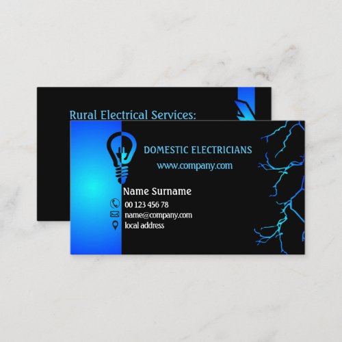 Domestic electricians business card