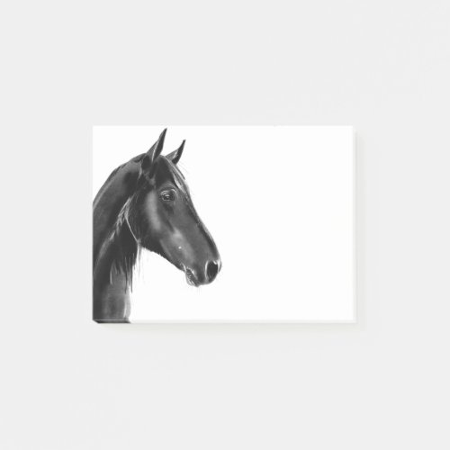 Domestic Equine Animal Horse Portrait Sketch Post_it Notes