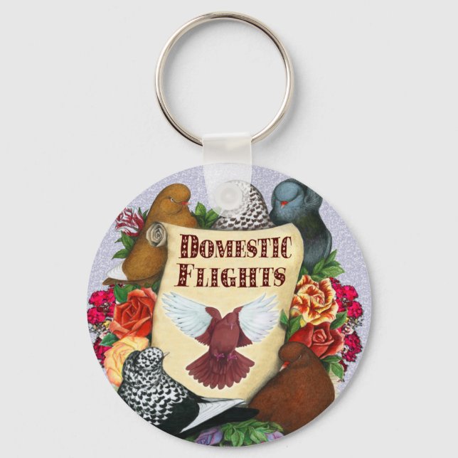 Domestic Flight Scroll Keychain (Front)