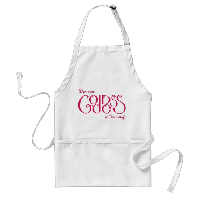 Domestic Goddess in Training hot pink Apron (Front)