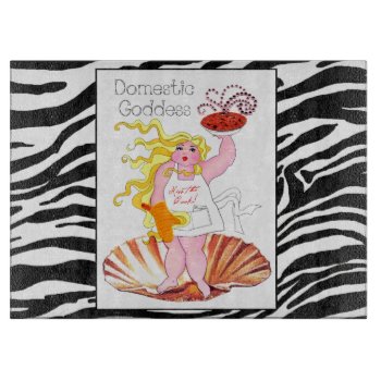 "domestic Goddess" - Kiss The Cook! Cutting Board by LadyDenise at Zazzle