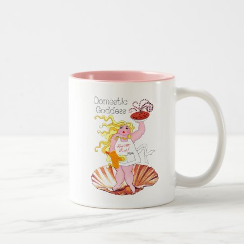 Domestic Goddess _ Kiss the Cook Two_Tone Coffe Two_Tone Coffee Mug