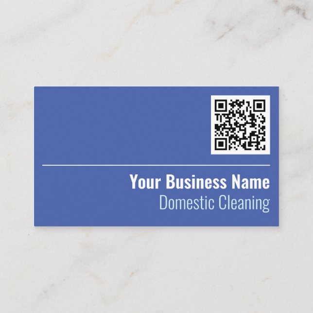 Domestic House Cleaning QR Code Business Card (Back)