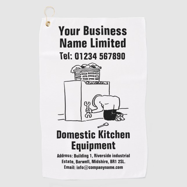 Domestic Kitchen Equipment Design Golf Towel (Front)