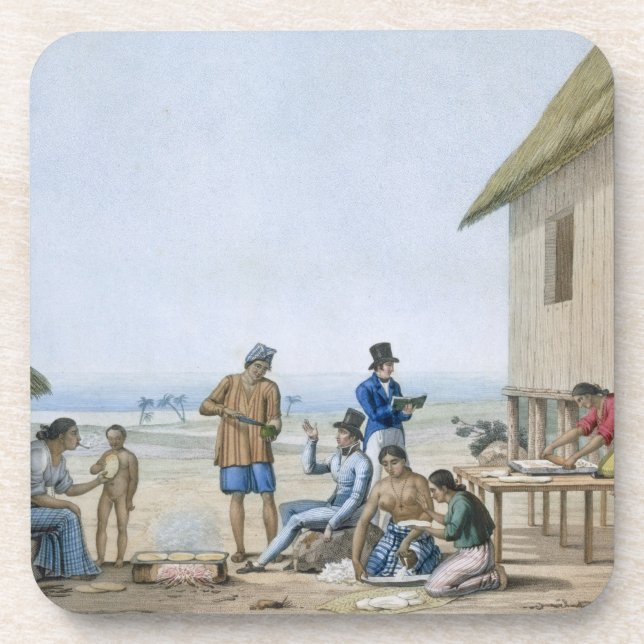 Domestic occupations, Agagna, Guam, Philippines, f Beverage Coaster (Front)