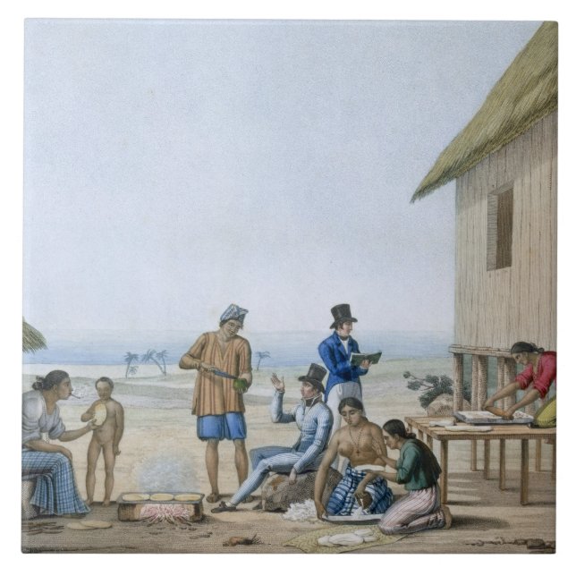 Domestic occupations, Agagna, Guam, Philippines, f Tile (Front)