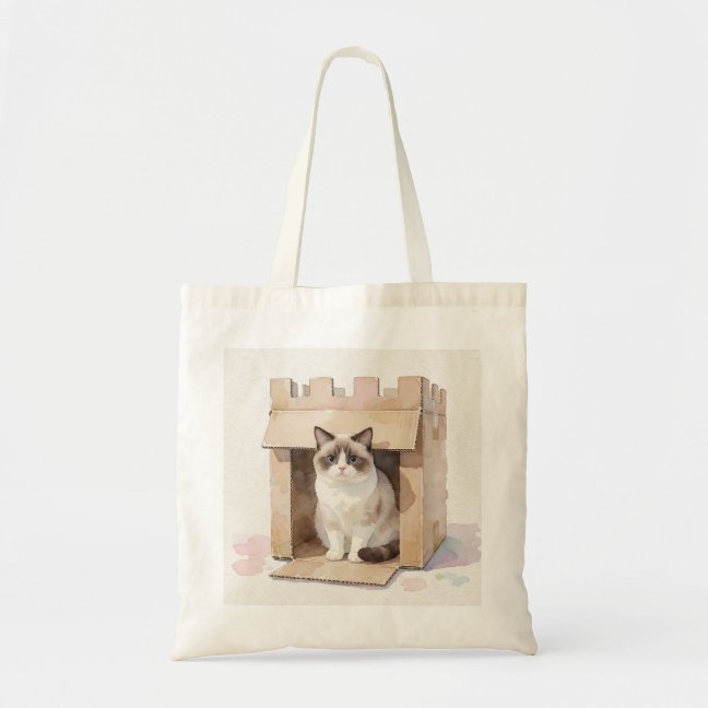 Domestic Shorthair Cardboard Box Castle Tote Bag