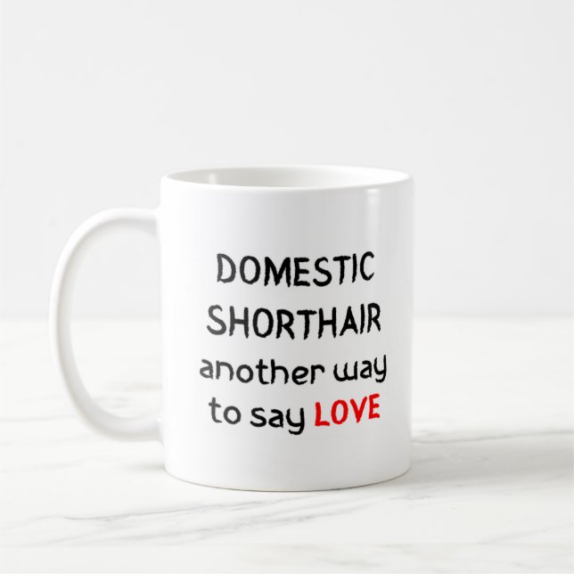 domestic shorthair love coffee mug (Left)