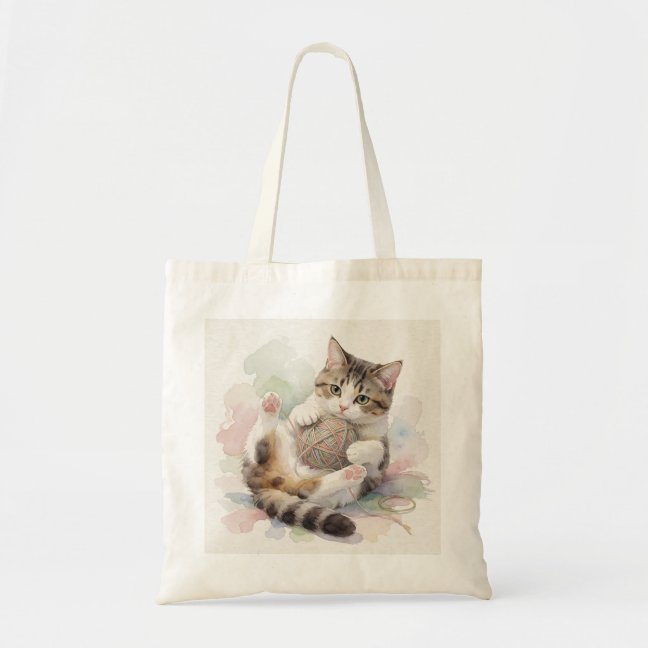 Domestic Shorthair Yarn Ball Tangle Tote Bag