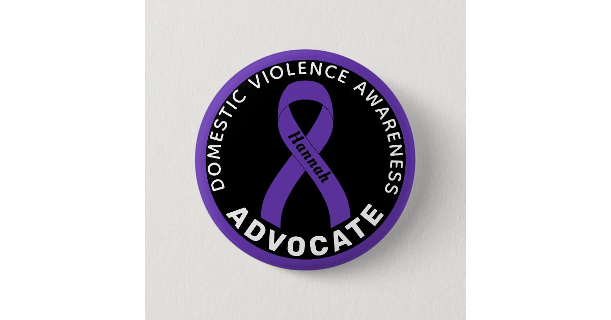 Domestic Violence Advocate Ribbon Black Button | Zazzle