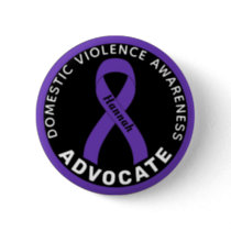 Domestic Violence Advocate Ribbon Black Button