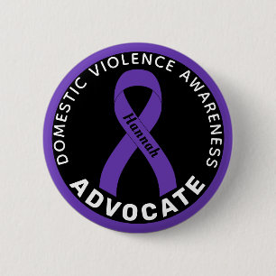 Domestic Violence Advocate Ribbon Black Button
