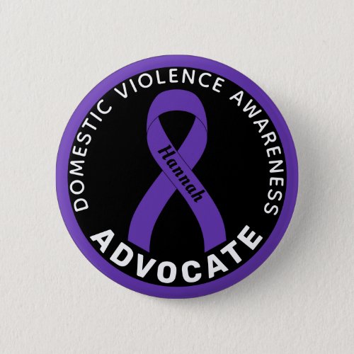 Domestic Violence Advocate Ribbon Black Button