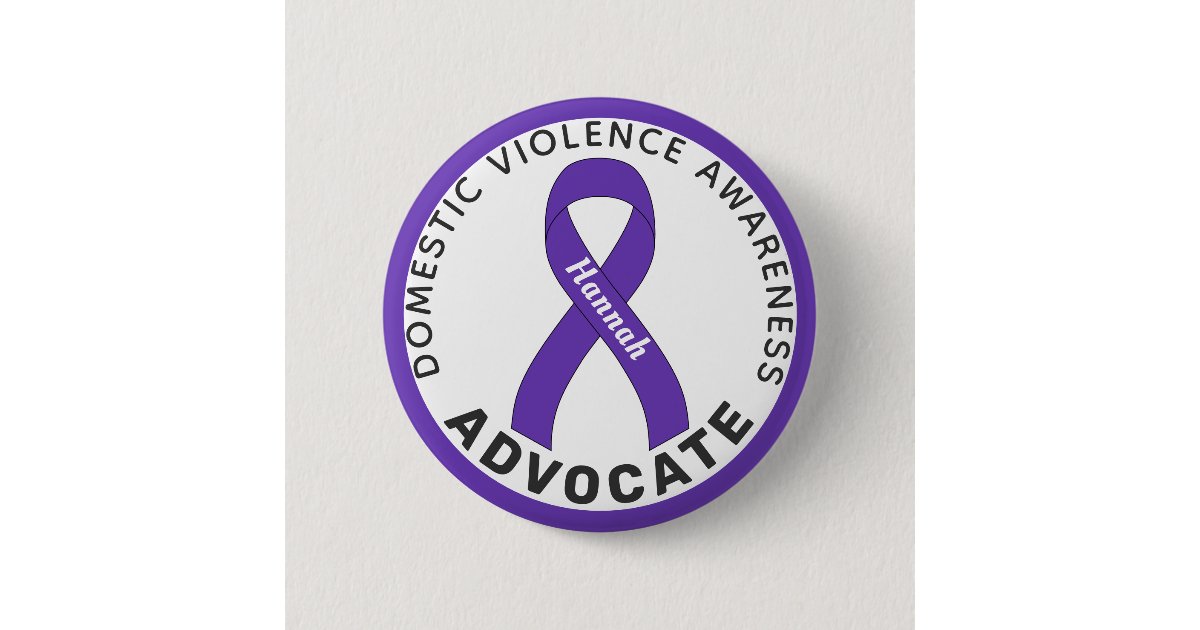Domestic Violence Advocate Ribbon White Button | Zazzle