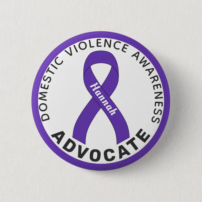 Domestic Violence Advocate Ribbon White Button | Zazzle