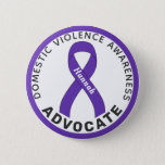 Domestic Violence Advocate Ribbon White Button at Zazzle