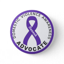 Domestic Violence Advocate Ribbon White Button