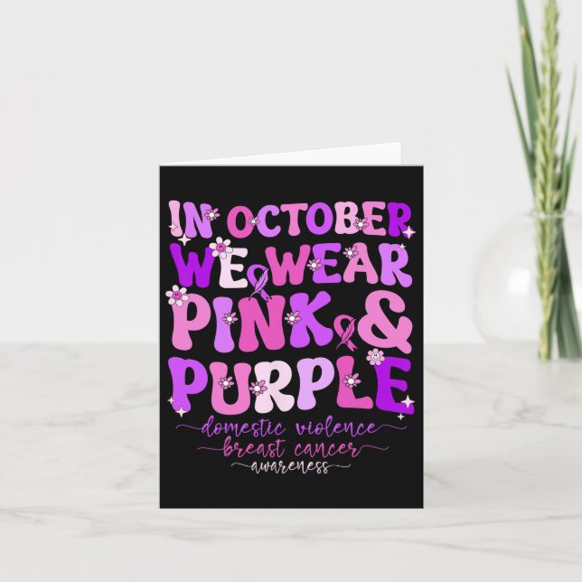 Domestic Violence And Breast Cancer Awareness Mont Card (Front)