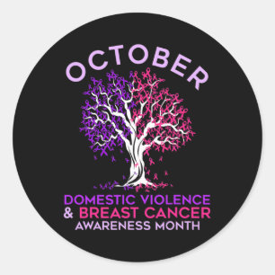Domestic Violence And Breast Cancer Awareness Mont Classic Round Sticker