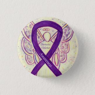 Domestic Violence Awareness Angel Ribbon Pin