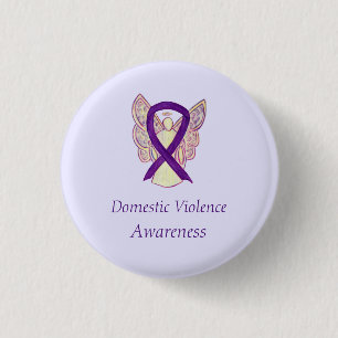 Domestic Violence Awareness Angel Ribbon Pin