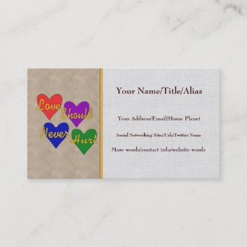Domestic Violence Awareness Business Card by orsobear at Zazzle