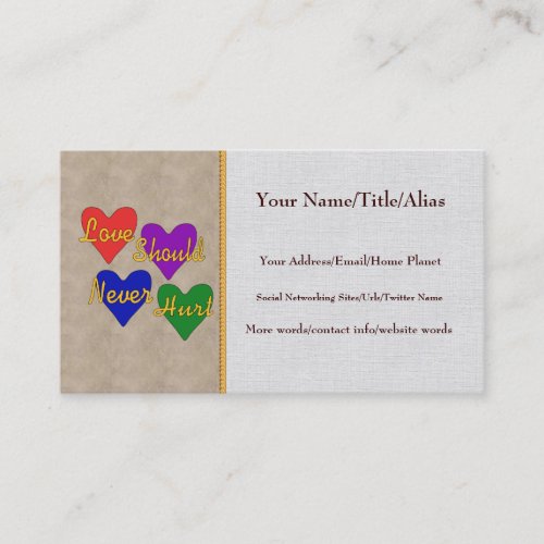 Domestic Violence Awareness Business Card