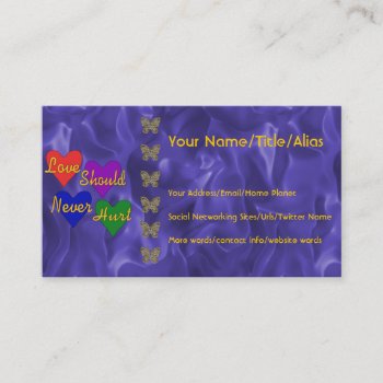 Domestic Violence Awareness Business Card by orsobear at Zazzle