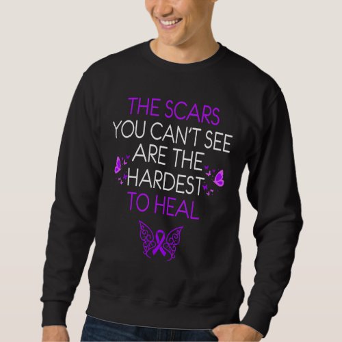 Domestic Violence Awareness Butterfly Purple Ribbo Sweatshirt