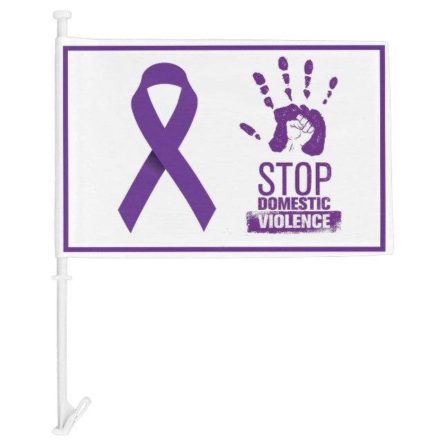 Domestic Violence Awareness Car Flag (Front)