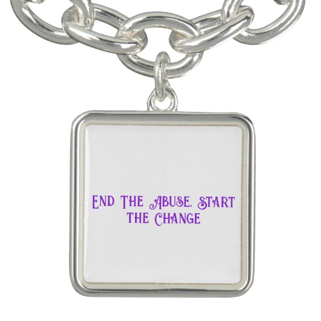Domestic Violence Awareness. Charm Bracelet (Design)