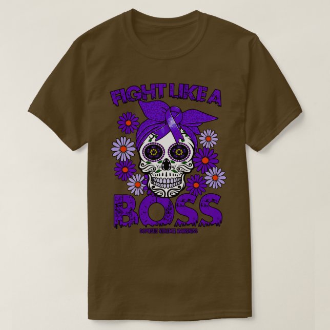 Domestic Violence Awareness fight like a boss T-Shirt (Design Front)