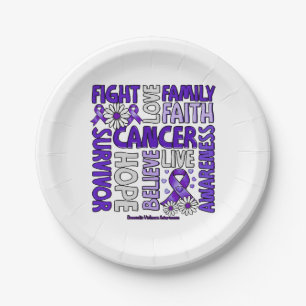 Domestic Violence Awareness - Fight love survivor Paper Plates