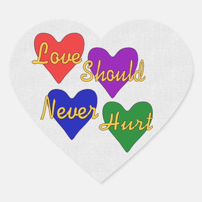 Domestic Violence Awareness Heart Sticker (Front)
