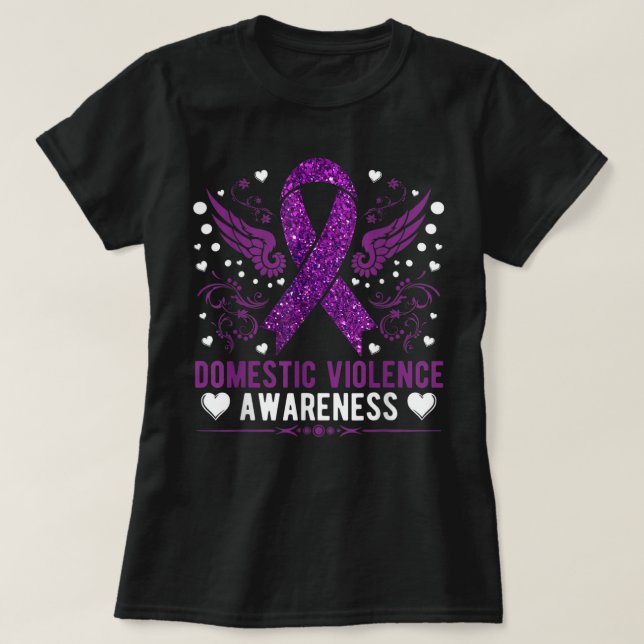Domestic violence awareness in october we wear pur T-Shirt (Design Front)
